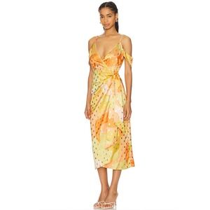 Never Fully Dressed Midi Wrap Dress‎ Ruffle Sleeves Party Occasion US 8